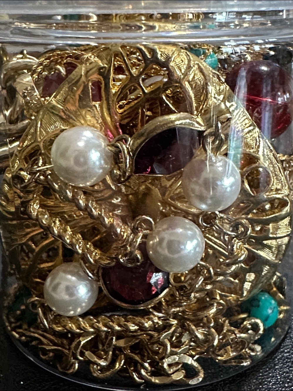 Gold Tone Jewelry Jar 4oz